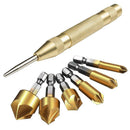 7pcs/set 6mm-19mm HSS Chamfer Drill Bit Countersink Chamfer+Center Punch