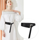 Wide Corset Leather Belt Female Tie Waistband Thin Bow Leisure Belts for Wo