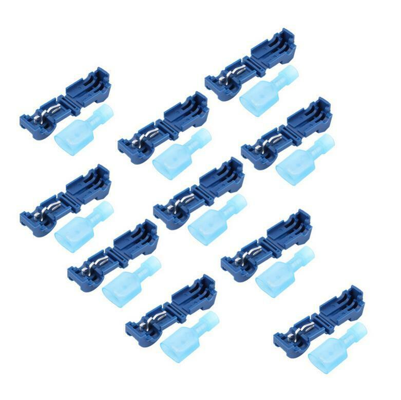 10 Pcs Electrical Cable Connectors Quick Splice Lock Wire Terminals Crimp Blue C