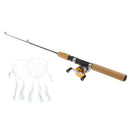 Plastic & Nylon Micro Spinning Rod Winter Ice Fishing Rod Reel Line Kit - M