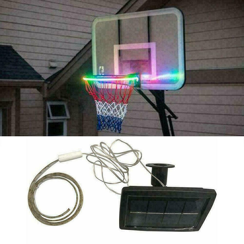 1PC Basketball Rim LED Solar Light Playing Night Light Decor Boys Home E1U5