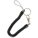Lobster Clasp Hook Lockable Cord Stripe Elastic Black Coil Lanyard for Mobi C7O4