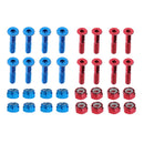 12Pcs 1" Skateboard Mounting Screws DIY Truck   Skateboard Blue+Red