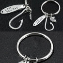 Love you Dad Charm Fish Hook Chain Ring Keychain Keyring Key Fob Metal Gift GPZ