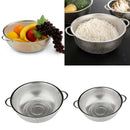 2pcs Stainless Steel Colander Rice Sifter with Handles Kitchen Storage