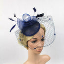 Ascot Races Feather Hair Cords Fascinator Clip   Side Fancy Hat Blue