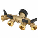3/4 Inch 4 Way Hose Pipe Splitter Nozzle Switcher Tap Connectors For Garden C2Z9