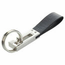 Elegant Black PU Strap Detachable Keychains with 2 Key Rings I2A6