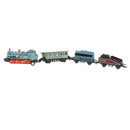 8 Inch Pull Back Train Set with Blue Die Cast Engine Locomotive for Kids
