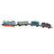 8 Inch Pull Back Train Set with Blue Die Cast Engine Locomotive for Kids