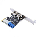 Usb 3.0 Pci-E Expansion Card Adapter External 2 Port Usb3.0 Hub Internal 19 L5N1