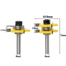 2Pcs Tongue and Groove Router Bits Teeth T Shape Wood Milling Cutter n h
