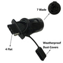 7-To-4 Way Power Socket Converter Flat Blade Towing Hitch Adapter Plug Conn