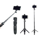 Extendable Selfie Stick Tripod Set with Bluetooth Remote Control Monopod