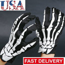 Biker Skeleton Bone Gloves Racing Cycling Motorcycle Mechanics Goth Full Fing ES