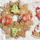 Set of 5 Mold Snowflake Shape / Cookie Cutters Stainless Steel Cakes Snowfl I7K6