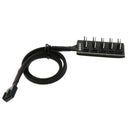 PC Fan Power 1 Female to 5 Male 4-pin/3-pin Socket Fan Hub Splitter Cable for PC
