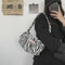 Fashion Animal Zebra Printed Clutches Purse Travel Street Underarm Shoulder Bags