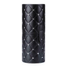Fashion Leather Makeup Brush Storage Case Empty Holder Organizer (Black M) A