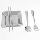 17Pcs Portable Stainless Steel Utensils Tableware Set, for Camping Hiking Home