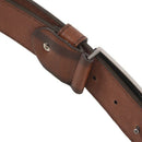 Men's Leather Belt Metal Buckle Automatic Clasp 39-43 inch coffee C1H9