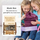 Retro White Hand Cranked Music Box Wood Kids Child Birthday Gift Home Decor