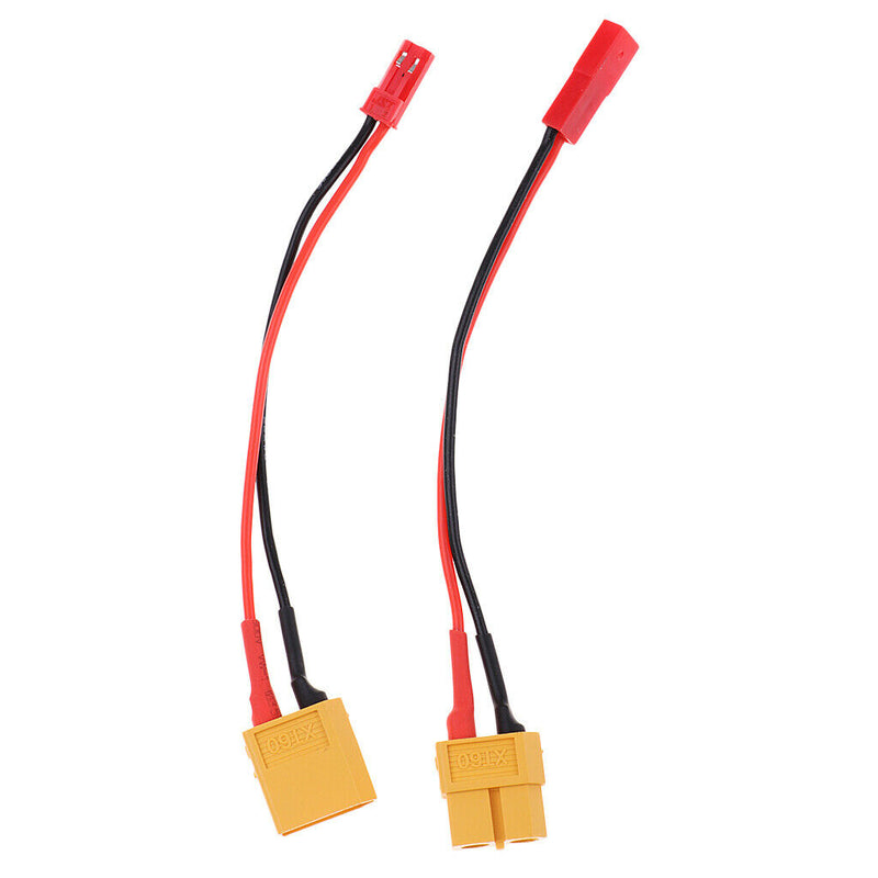 Pair of RC Lipo Battery Charge Cable 13cm XT60/XT-60 Male/Female to JST Plug