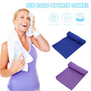 2x Outdoor Sport Ice Chill Towel Fast-Dry Cooling Towels (Dark Blue+Purple) A