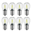 8Pcs 1156 Ba15S P21W Cob White Led Turn Signal Light Reverse Backup Lamp Bu