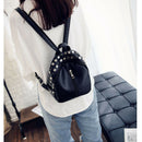 Small Women Backpacks Rivet Zipper Pu Leather Student Backpack Fashion Bag