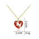 Fashion Heart Alloy Animal Horse Chain Necklace Pendant Women Jewelry Gift