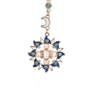 Fashion star sun and moon crystal diamond stud pendant beautiful earrings WL FT