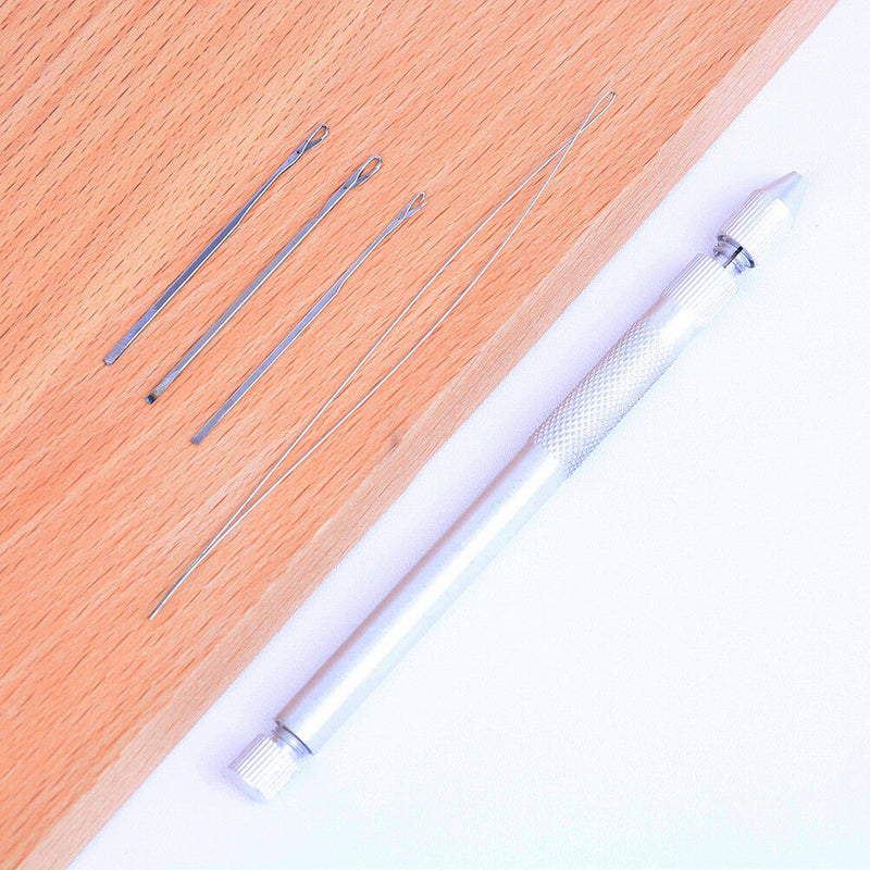 Hair Extension Hook Pulling Tool Kit Needle Threader Micro Ring Beads Loop ho Bj