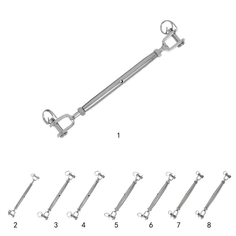 4pcs M5 Stainless Steel Turnbuckle Jaw Wire Rope Fork Rigging Screws 136mm