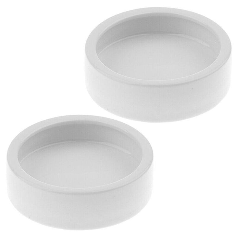 2 Pcs Reptile Ceramic Feeding Dish Food Water Bowl Feeder Worm Basin Tray