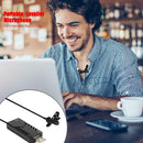Portable Lavalier Microphone 3.5mm Jack USB2.0 Mic for Interview recording