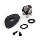 Electric Guitar Bass Cigar Box Parts Jack Plug & Socket Plate Oval with Mounting