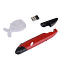 Wireless USB Optical Pen Mouse Adjustable 1600DPI 4 Keys Mice for PC (Red)