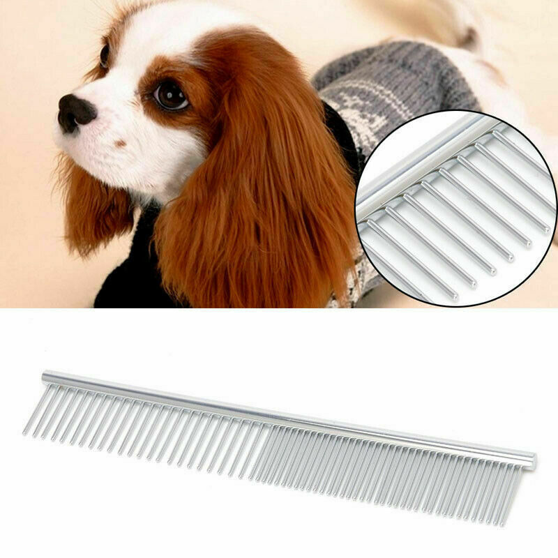 New Pet Puppy Dog Cat Metal Double Row Teeth Brush Grooming Hair Comb Fur Rake