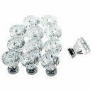 12x Clear Crystal Glass Door Knobs Drawer Cabinet Furniture Pull Handles