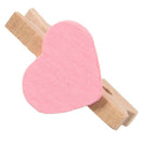 5X(10Pcs Mini Heart Photo Memo Clips Wooden Pegs Crafts Party Favor Hangin J9L1)