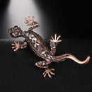 4X(Metal Alloy Lizard Animal Brooch Rhinestone Brooches For Female Pins LapU1A5)
