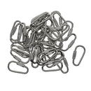 Pack Of 50 Stainless Steel Carabiner D Shape Spring Loaded Gate Small D Ring