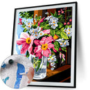 Painting By Numbers Kit DIY Flower Bottle Canvas Oil Art Picture Home Decor