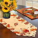 Embroidered Maple Leaves Table Runner Fall Thanksgiving Table Runner Home Decor