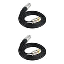 2X Dual RCA Male Plug To XLR 3-Pin Male Jack Audio Cable Connector
