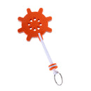 Steering Wheel Shaped Marine Boating Keyring Floating Key Ring Float Orange