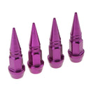4Pcs Aluminum Long Spike Wheel Tire Valve Stem Car Truck Air Caps Covers Purple