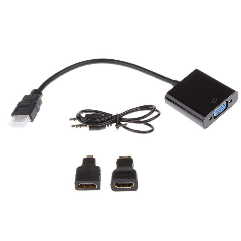 1080P Mini HDMI Male to VGA Female Video Converter Adapter Cable for PC TV