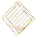 Iron Wall Floating Shelf Storage Organizer Geometric Home Golden Rectangle